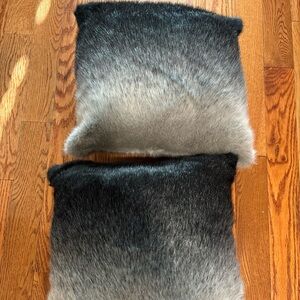 West Elm faux fur ombre pillows set of 2